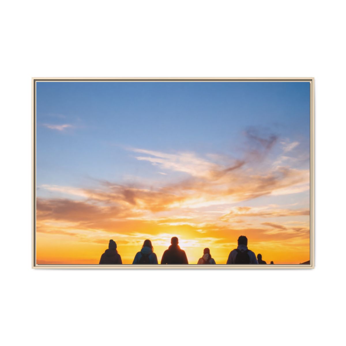 Framed Canvas - Sunset Silhouette — Natural / 1.25"