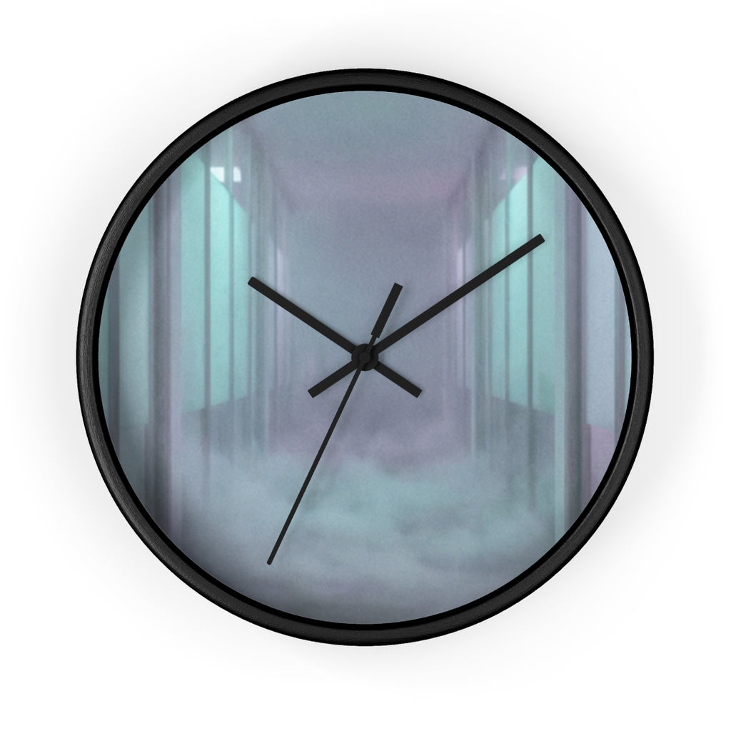 Wall Clock - Liminal Corridor Fog Art Print | Echovira...
