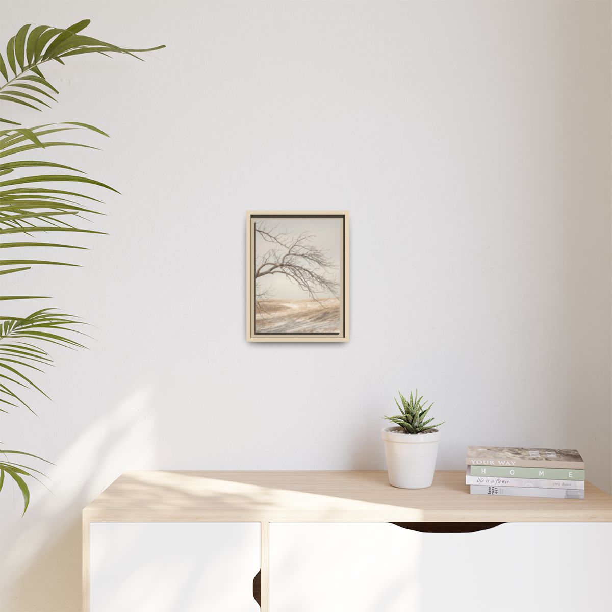 Matte Canvas, Framed - Winter Branch Solitude Landscape —......