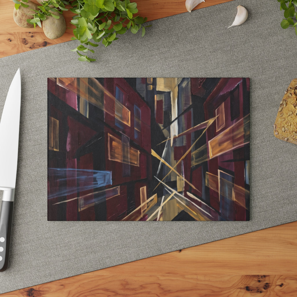 Glass Cutting Board - Urban Angles | Echovira Gallery
