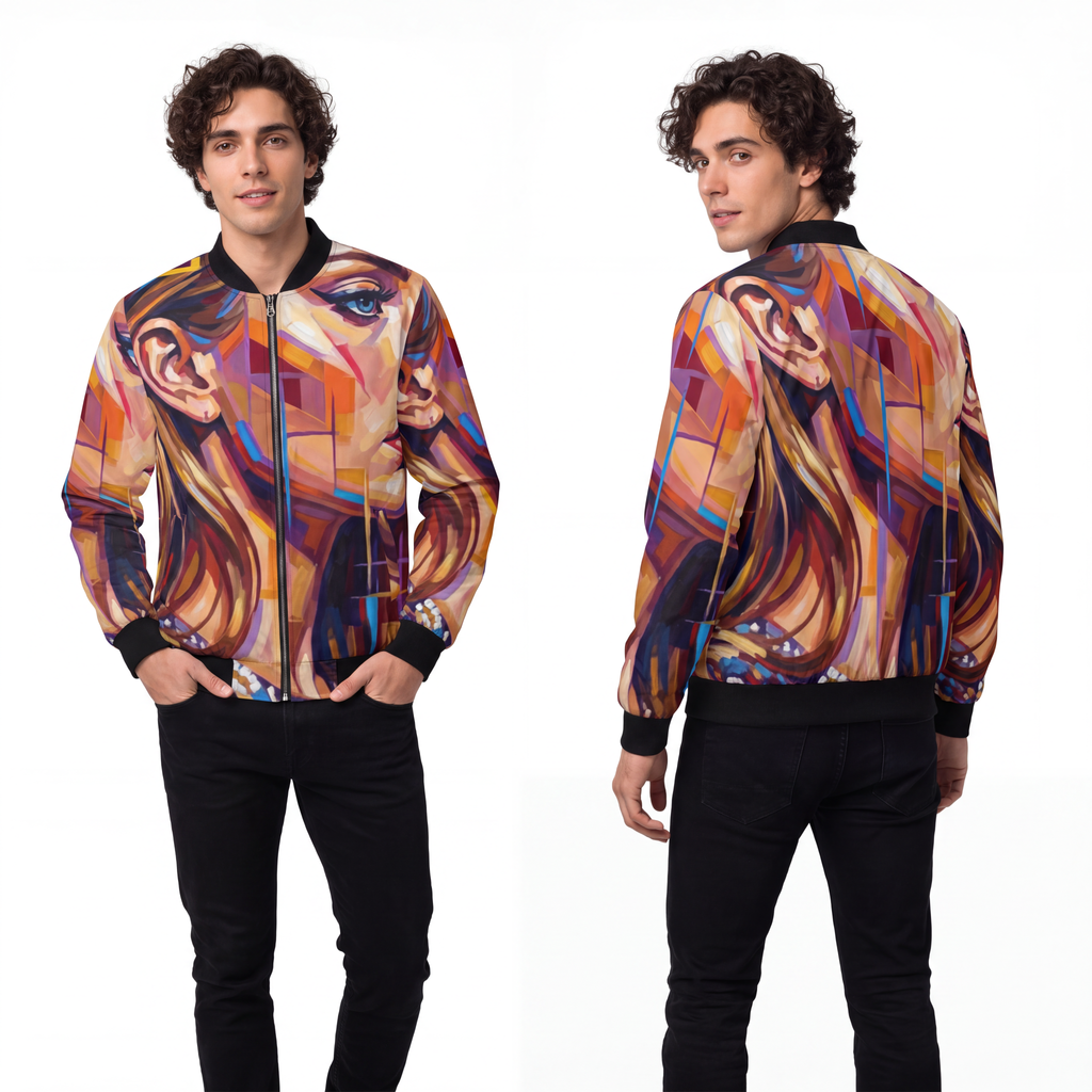 Men's Bomber Jacket - Shattered Elegance | Echovira Gallery