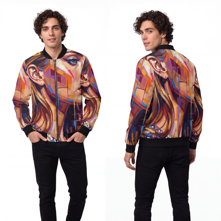 Bomber da uomo - Silhouette ambra e blu reale