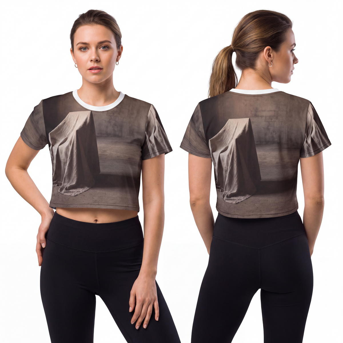 Crop Tee - Draped Silence Still Life Art - Shadowed... |...