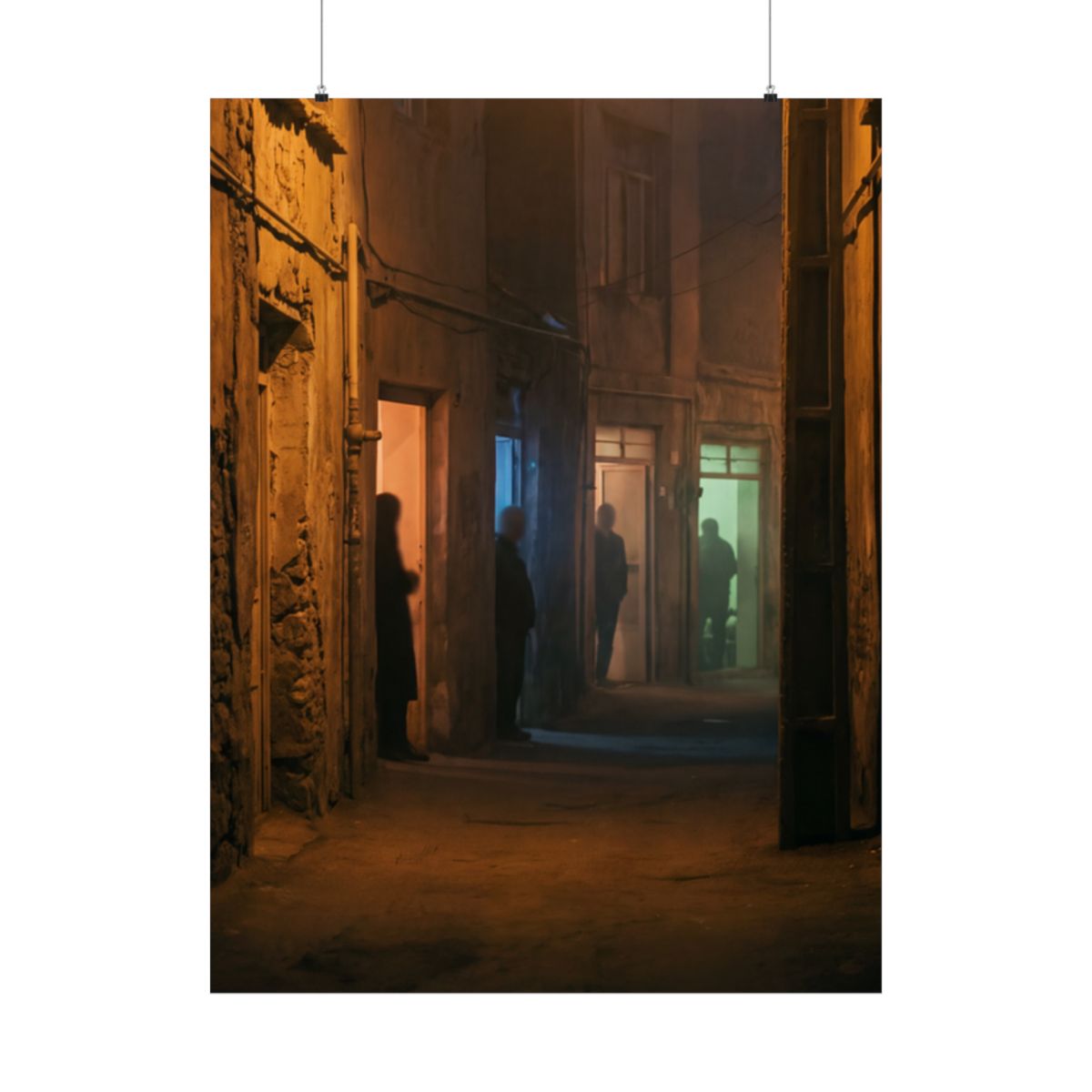 Matte Vertical Posters - Shadowed Alleyway Mystery Art Print...