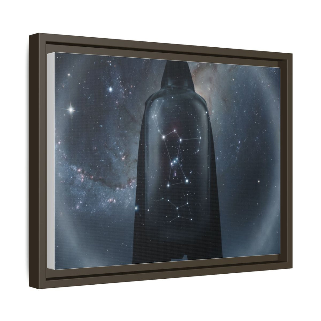 Framed Matte Canvas - Cosmic Sentinel — Espresso / 1.25" (10×8, 12×9, 14×11, 16×12, 20×10, 18×12, 20×16, 24×16, 24×18, 36×12, 24×20, 32×16, 30×20, 30×24, 32×24, 48×16, 36×24, 48×24, 40×30, 60×20, 48×32, 60×30 & 60×40)