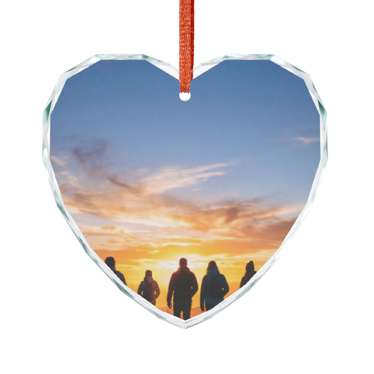 Crystal Glass Ornament - Golden Hour Sunset Hike - Mystic......