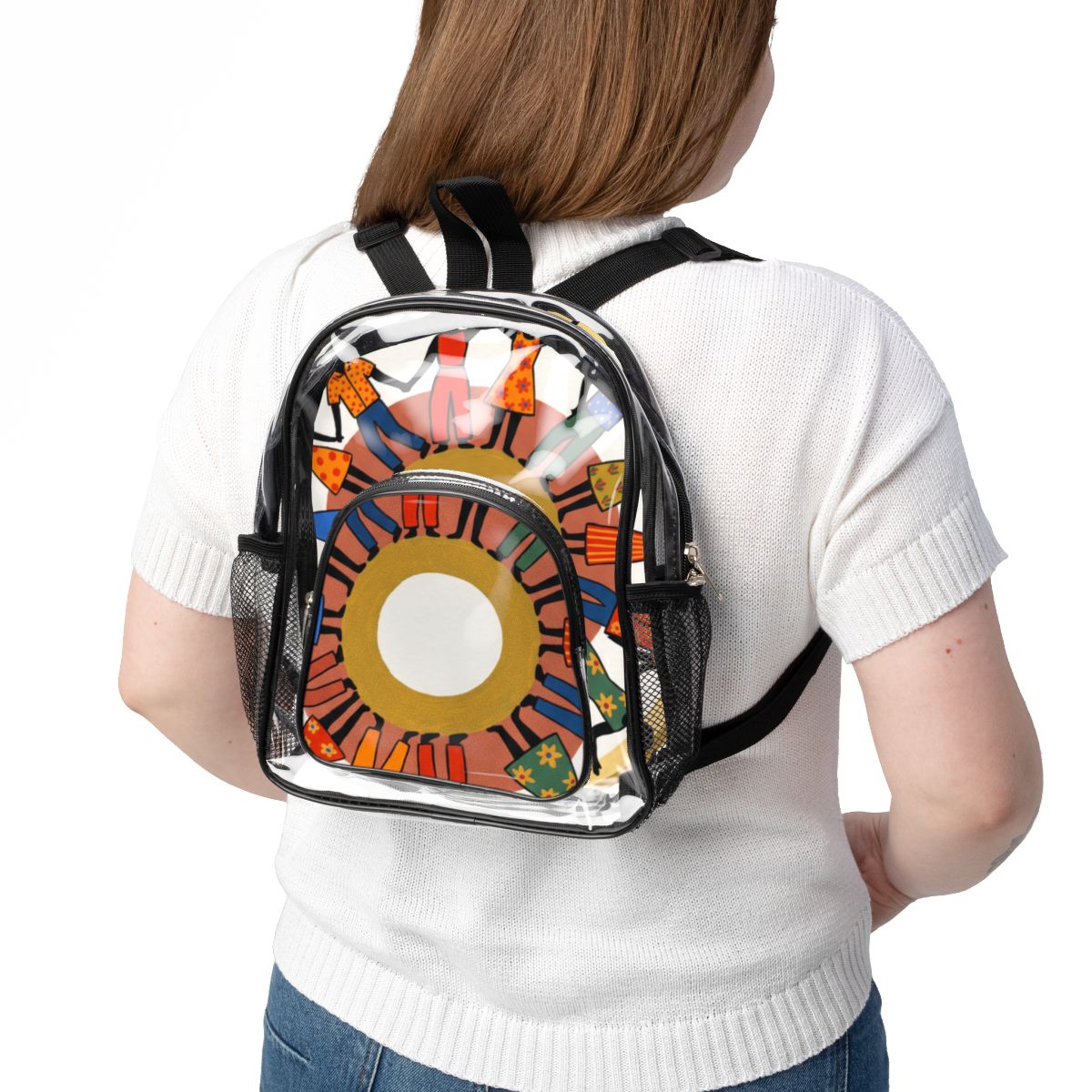 Clear Stadium Backpack - Unity Mandala Folk Art | Echovira...