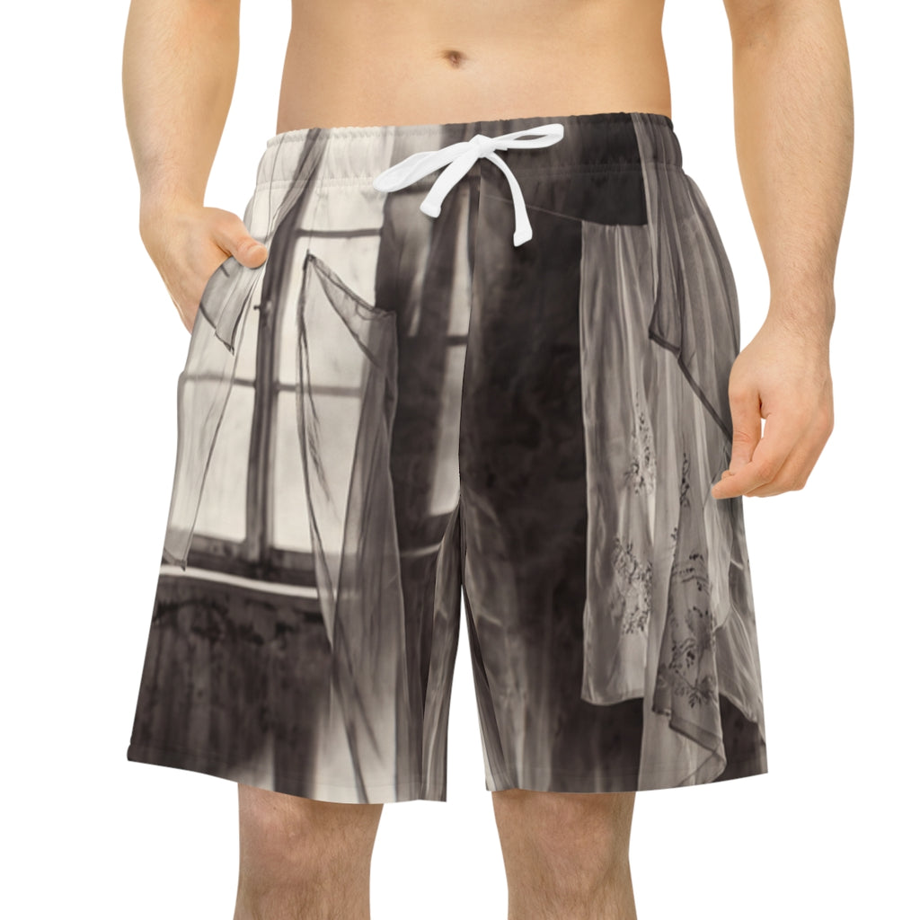 Men's Athletic Long Shorts - Spectral Veils | Echovira...
