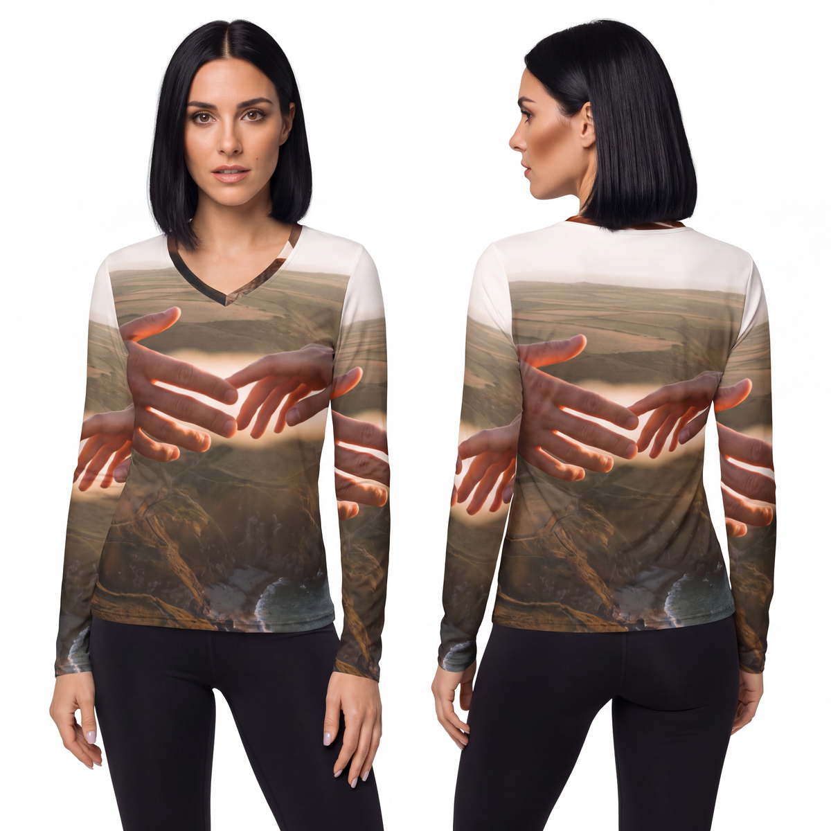 Women's Long Sleeve V-neck Shirt - The Infinite Touch |... |...