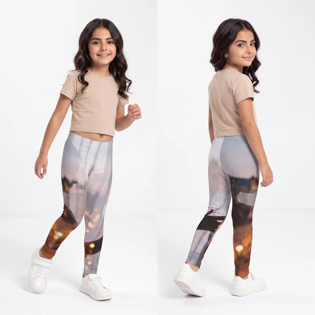 Kids Leggings with Twilight Window Silhouette