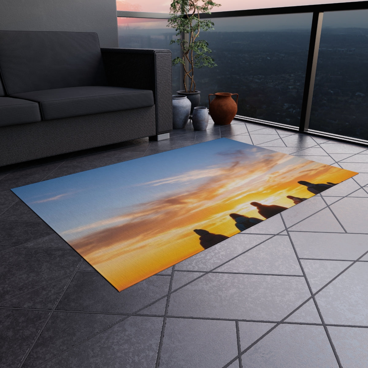 Outdoor Rug - Golden Hour Horizon | Echovira Gallery
