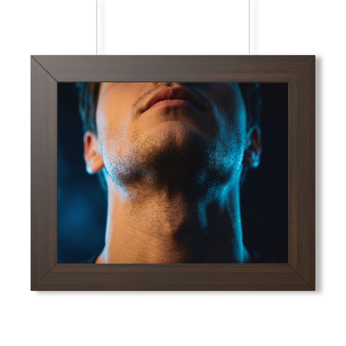 Framed Horizontal Poster - Neon Horizon Portrait — Walnut......
