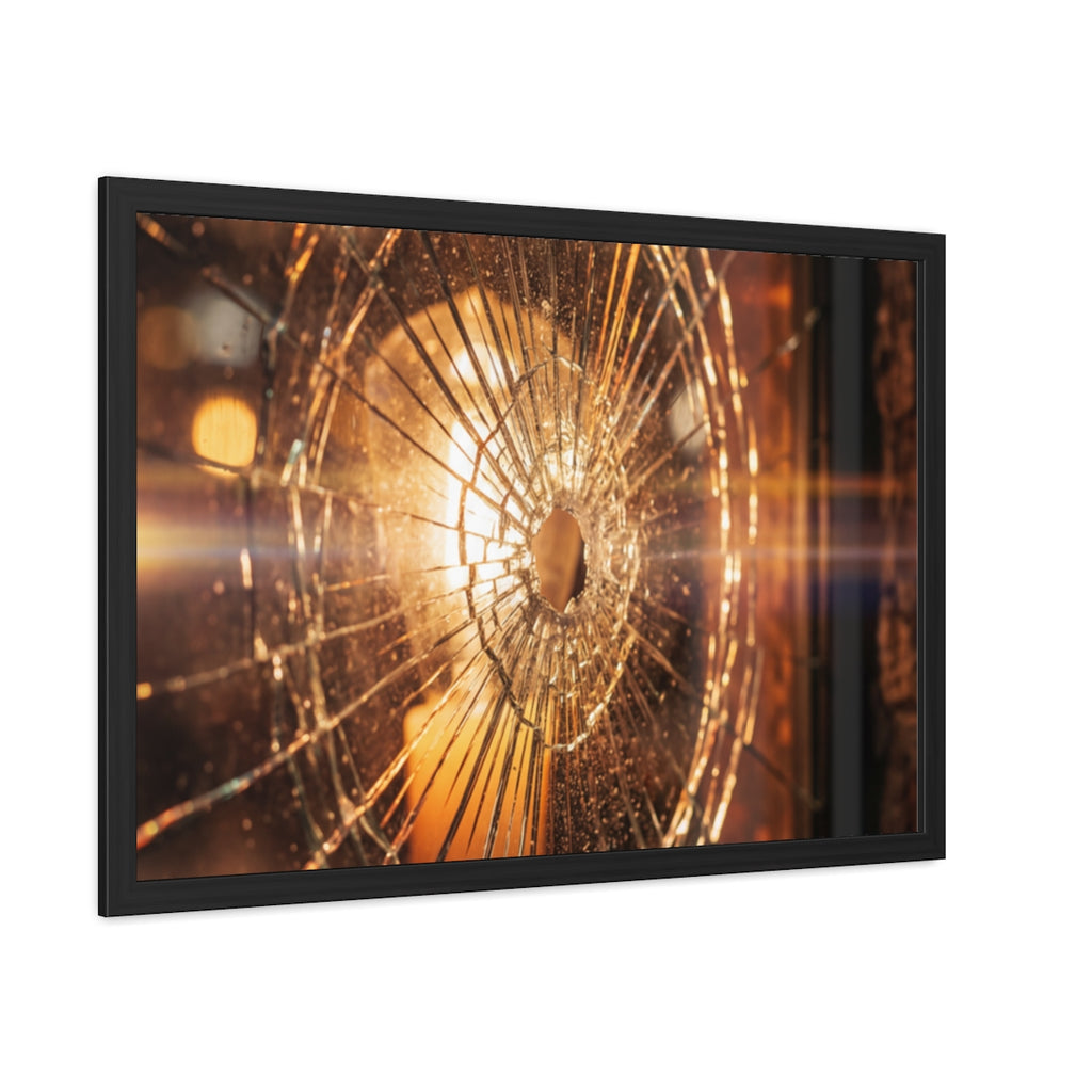Framed Poster - Moody Fractured Glass — Landscape