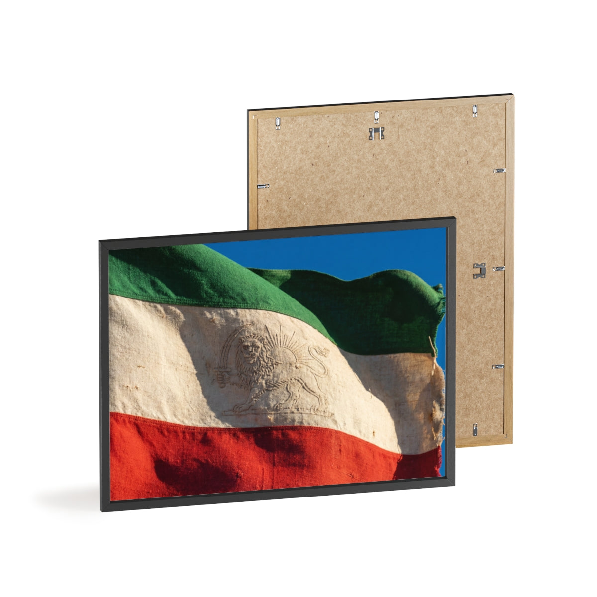 Wood Framed Poster - Vintage Flag — Landscape