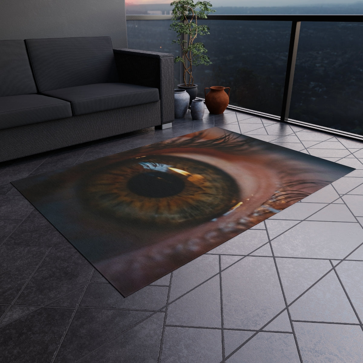 Outdoor Rug - Golden Tear Atmospheric Deck Rug | Echovira...