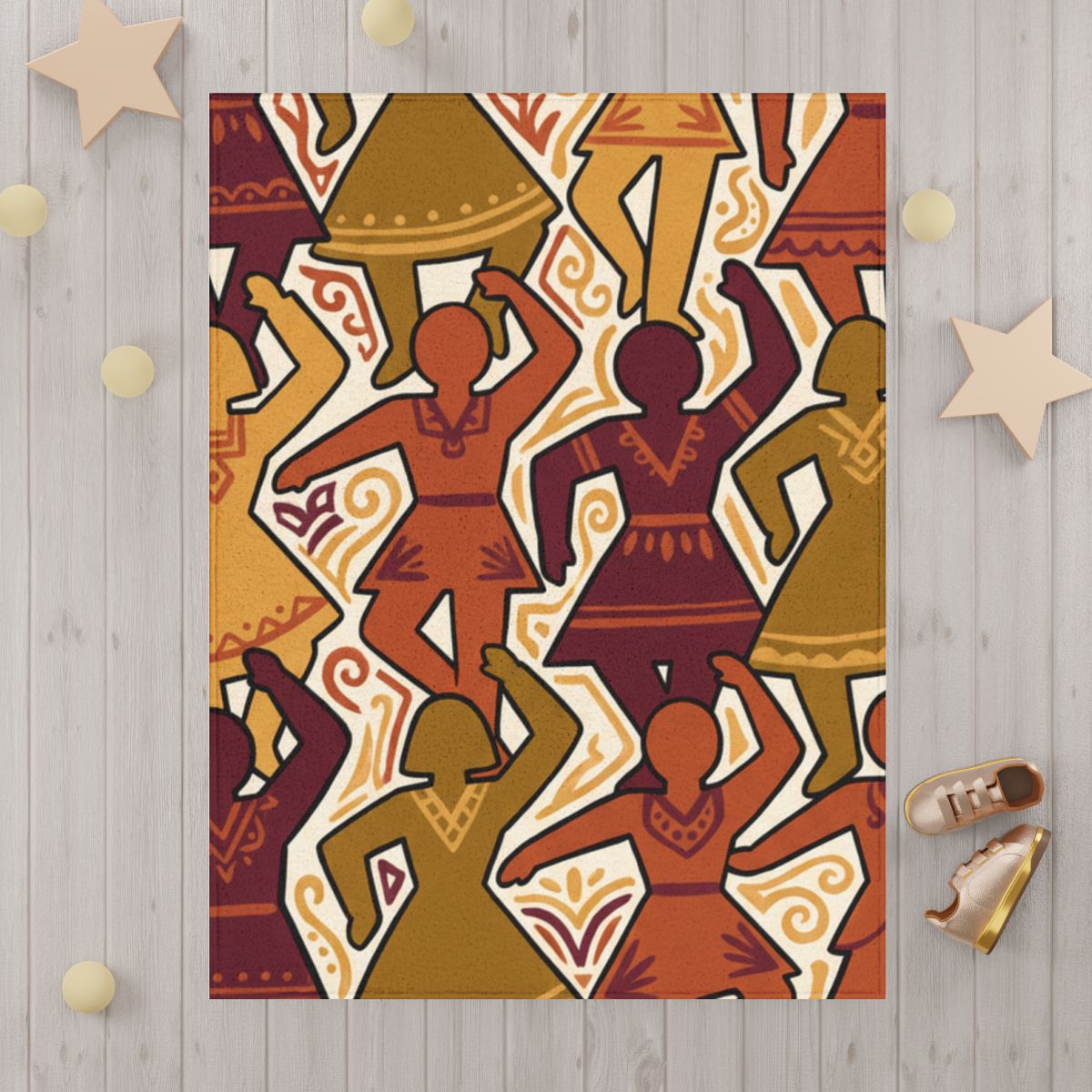 Folk Dancing Silhouette Toddler Blanket