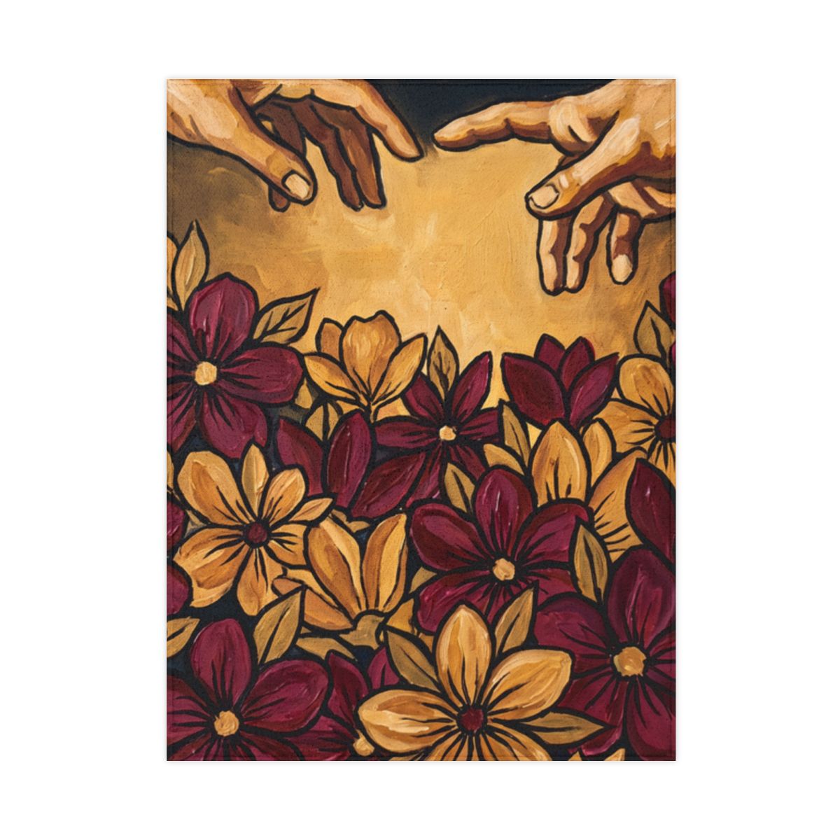 Renaissance Floral Hands Toddler Blanket