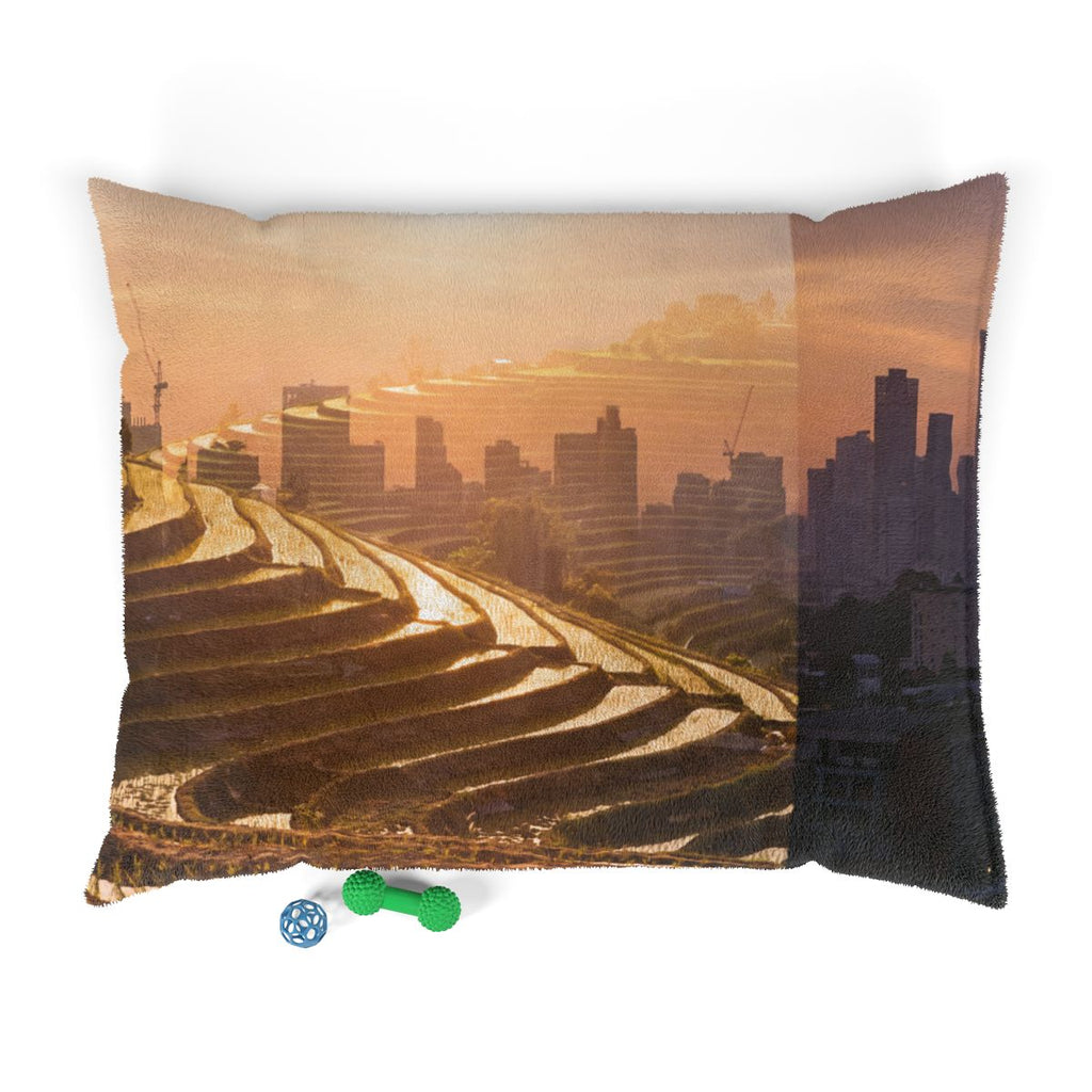 Pet Bed - Golden Hour Horizons Art Print | Echovira Gallery