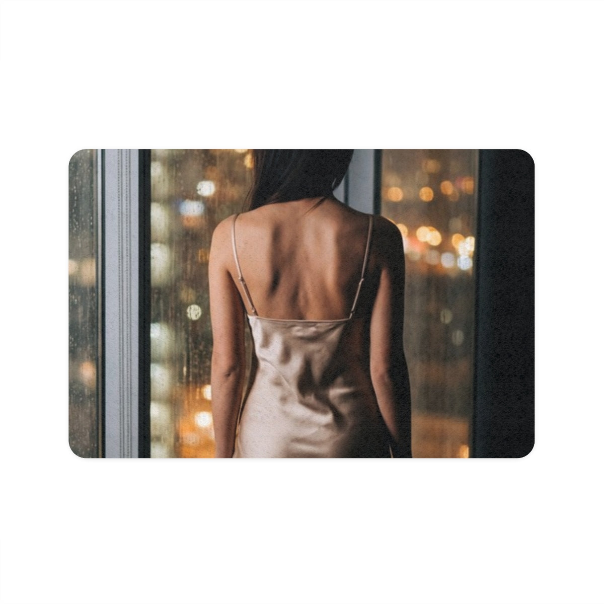 Pet Food Mat (12x18) - Shimmering City Grid | Echovira...