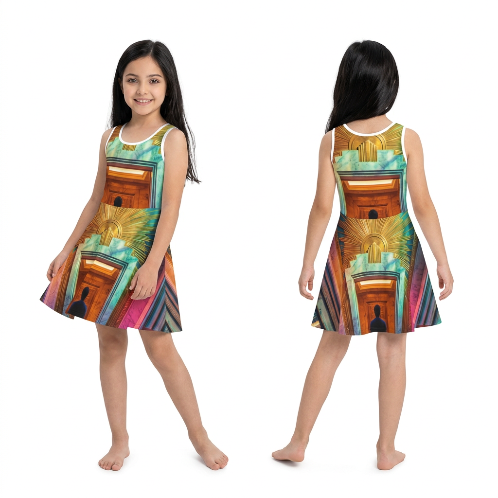 गर्ल्स Sundress - Art Deco गोल्डन पोर्टल डिज़ाइन