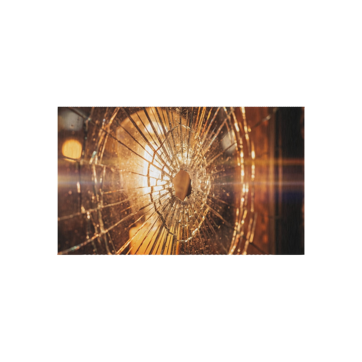 Outdoor Rug - Golden Fracture Broken Glass Art | Echovira...