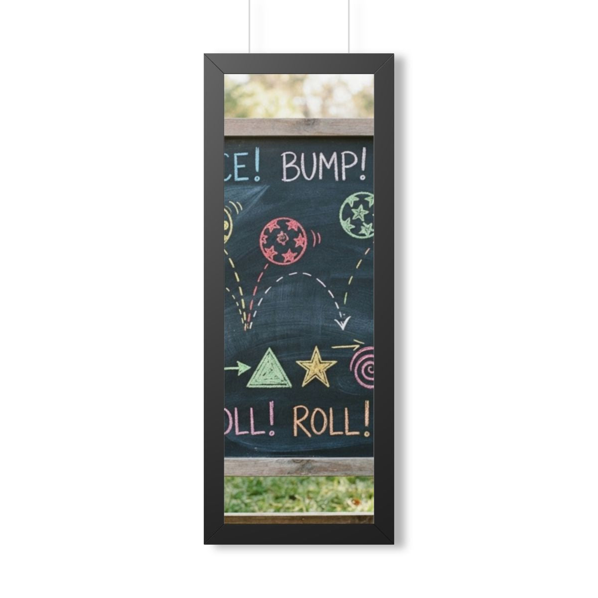 Framed Vertical Poster - Chalkboard Playground — Black... |...