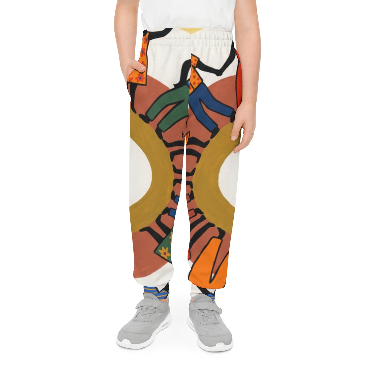 Youth Joggers - Unity Mandala Folk Art | Echovira Gallery