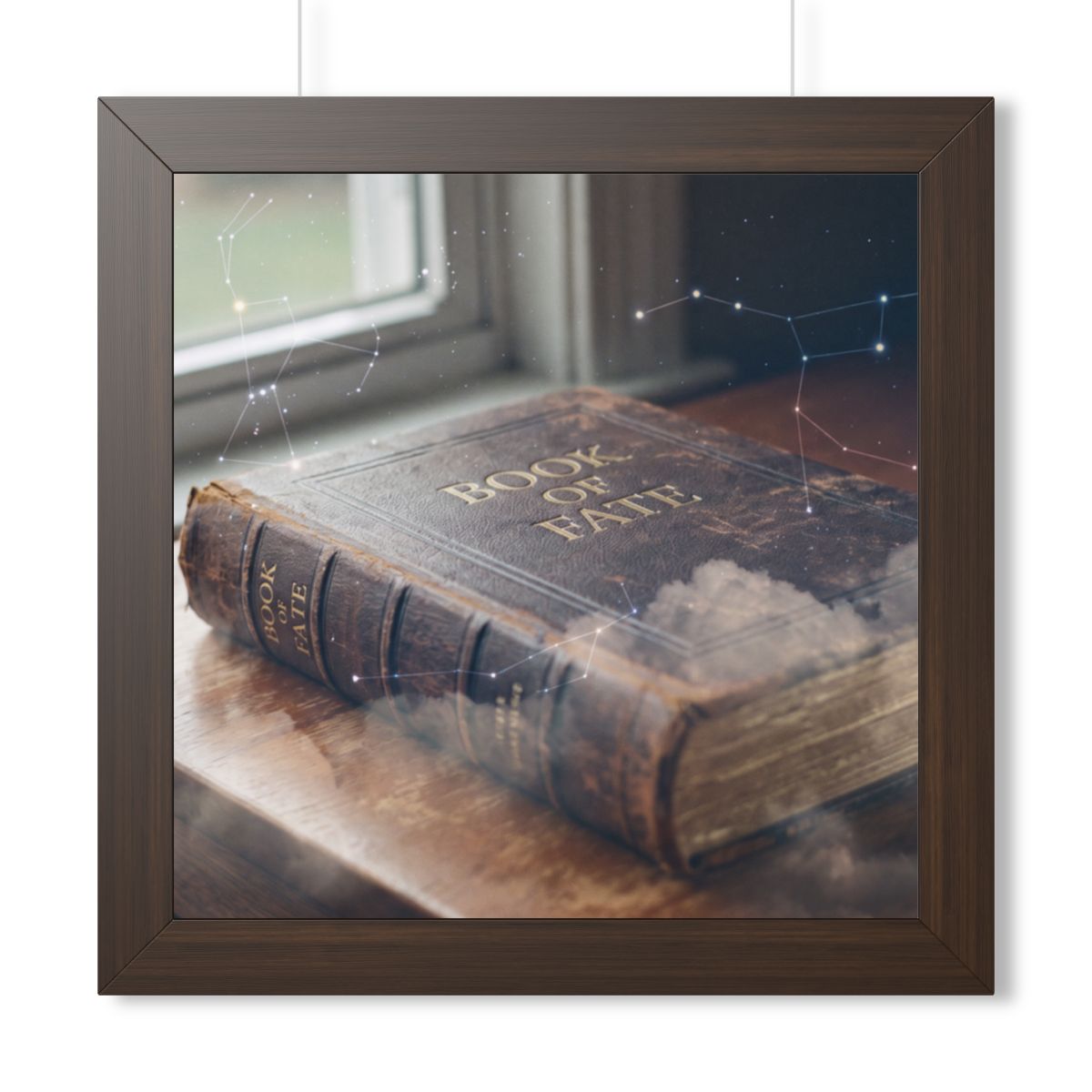 Framed Vertical Poster - Celestial Book of Fate Mystical Art...