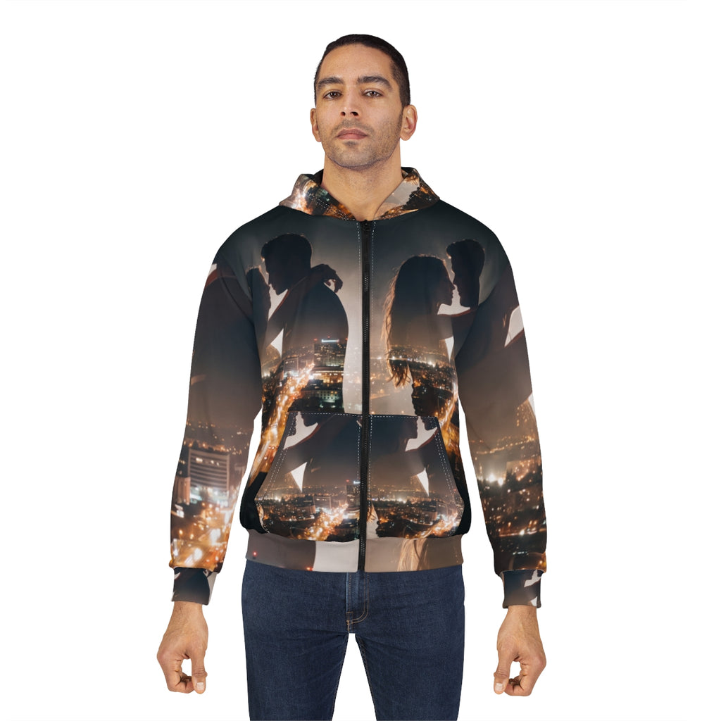 Men's Zip Hoodie - Midnight City Silhouette | Echovira...
