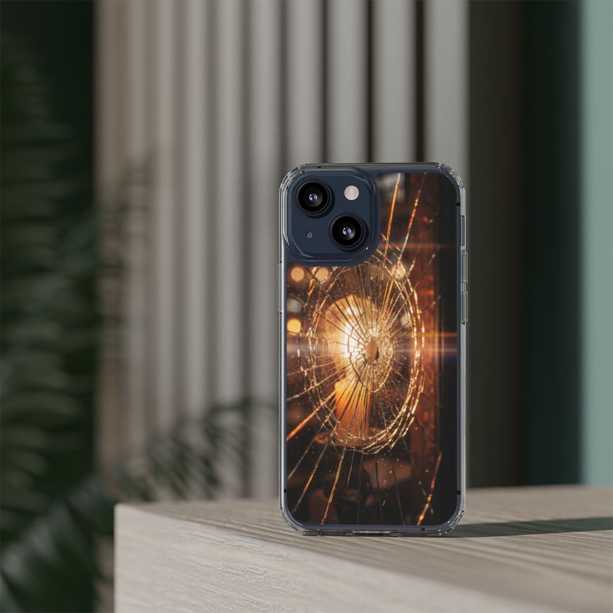 Clear Impact-Resistant Case - Fractured Glow