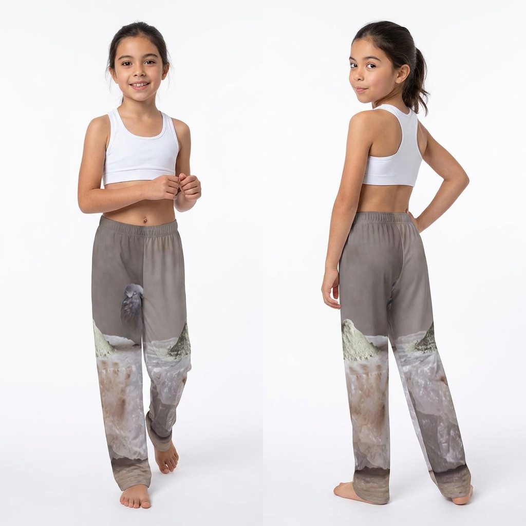 Pantalones cómodos para niños con arte de paloma