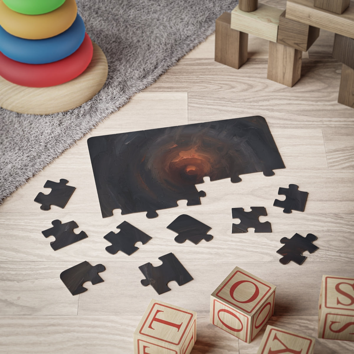 Kids' Puzzle with Cosmic Abstract Art