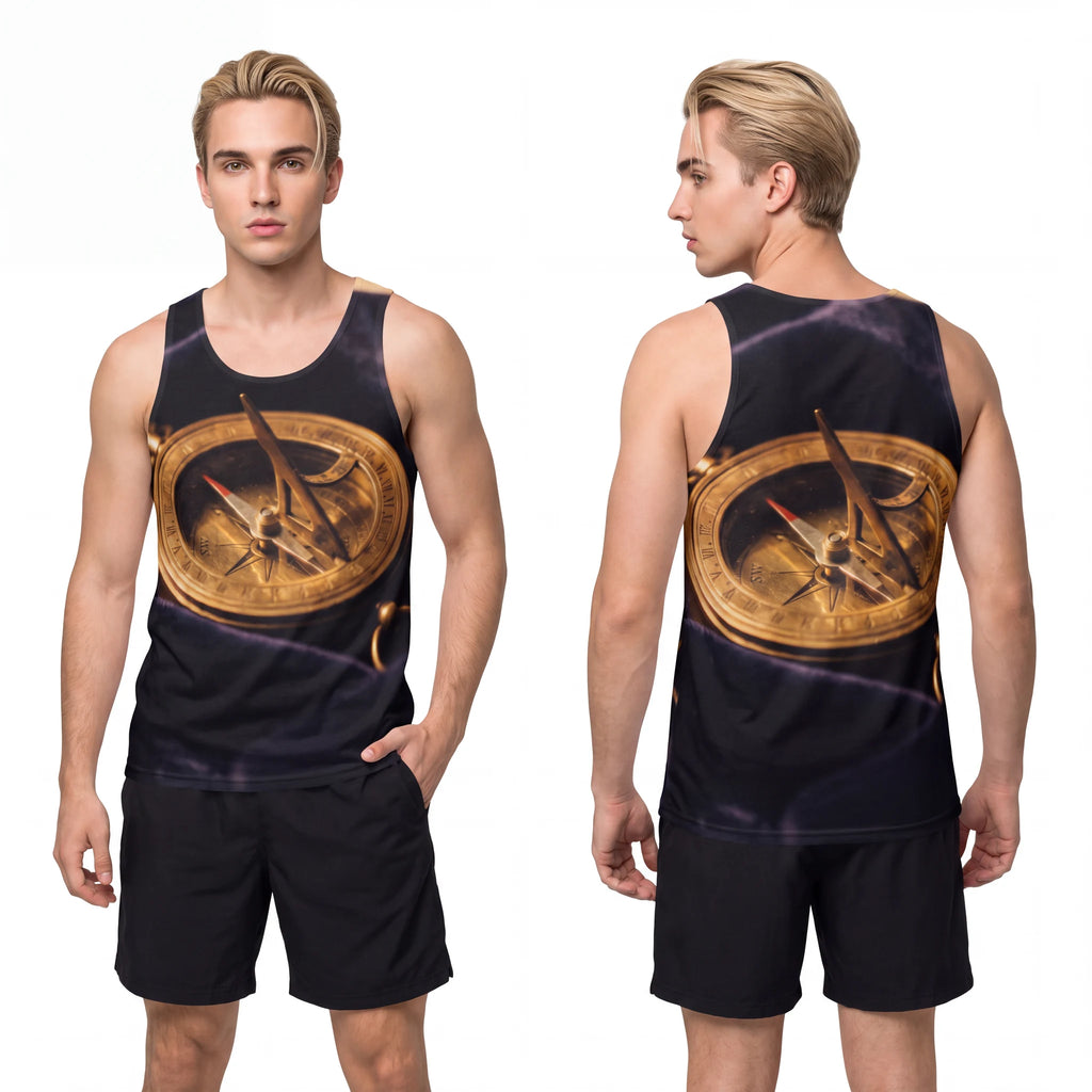 Men's Brass Sundial Compass Tank Top