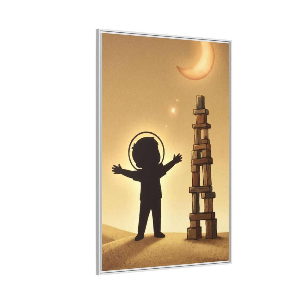Matte Canvas, Framed - Dreaming Under Crescent Moon... |...