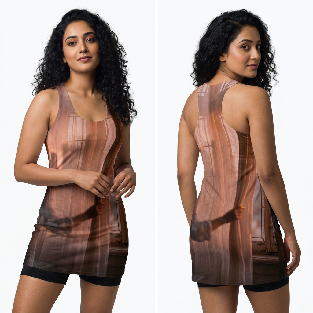 City Window Reflection Racerback Dress