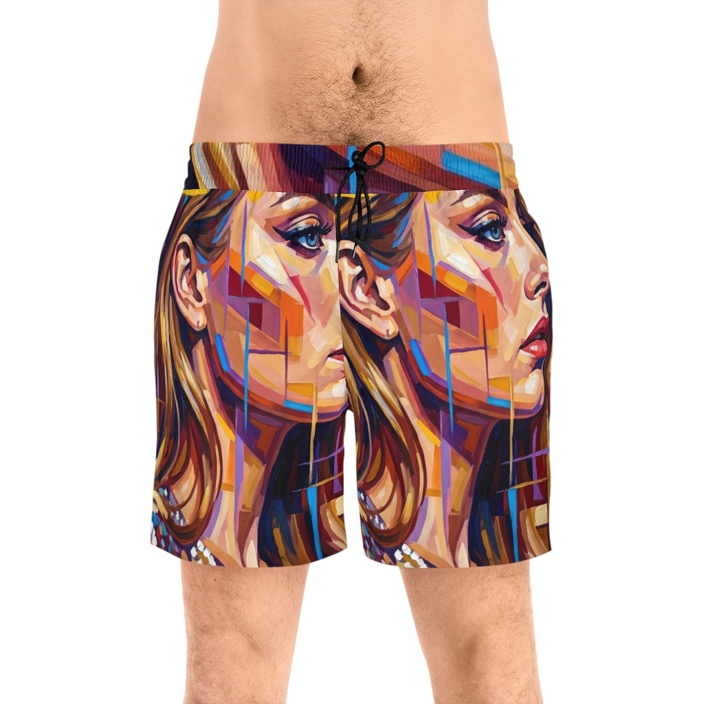 Men's Mid-Length Swim Shorts - Shattered Elegance | Echovira...