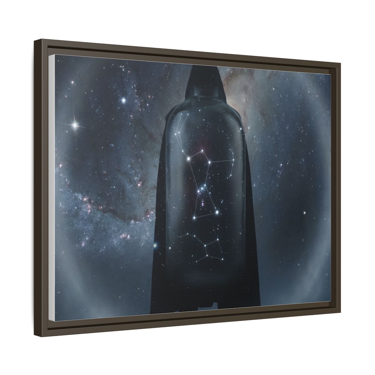 Framed Matte Canvas - Cosmic Sentinel — Espresso / 1.25" (10×8, 12×9, 14×11, 16×12, 20×10, 18×12, 20×16, 24×16, 24×18, 36×12, 24×20, 32×16, 30×20, 30×24, 32×24, 48×16, 36×24, 48×24, 40×30, 60×20, 48×32, 60×30 & 60×40)