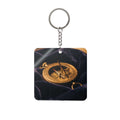 Vintage Brass Sundial Compass Square Keychain