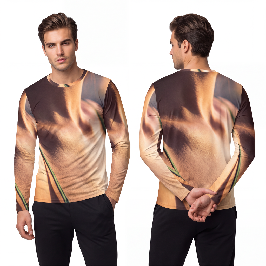 Golden Hour Men's Long Sleeve - Emerald Glow | Echovira...