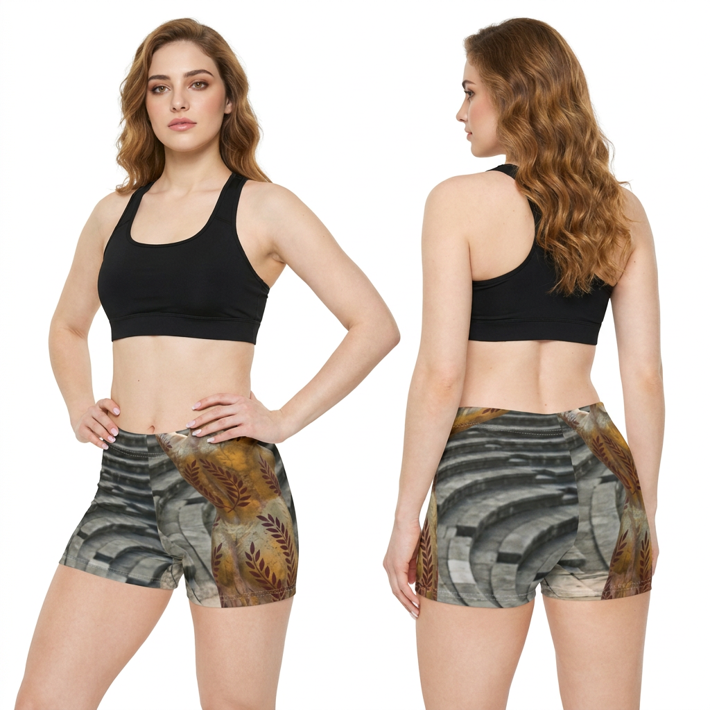 Women's Shorts with Classical Gilded Muse Art