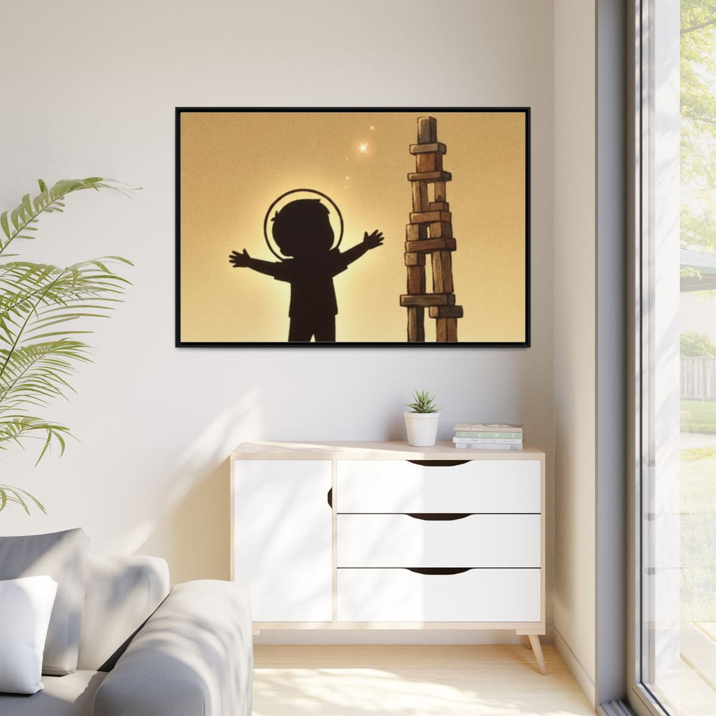 Matte Canvas, Framed - Dreaming Under Crescent Moon... |...