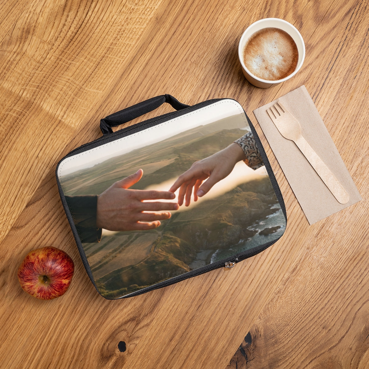Lunch Bag - The Infinite Touch | Ethereal Coastal Art |...