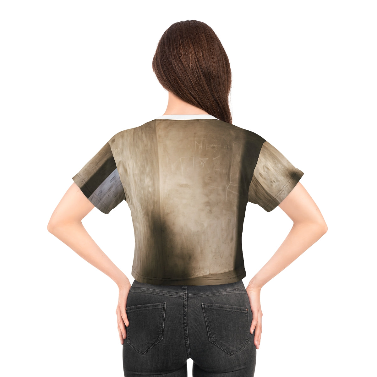 Crop Tee - Shadows of the Citadel moody architectural print...