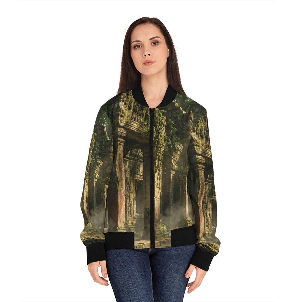 Women's Bomber Jacket - Secret Sanctuary | Echovira Gallery