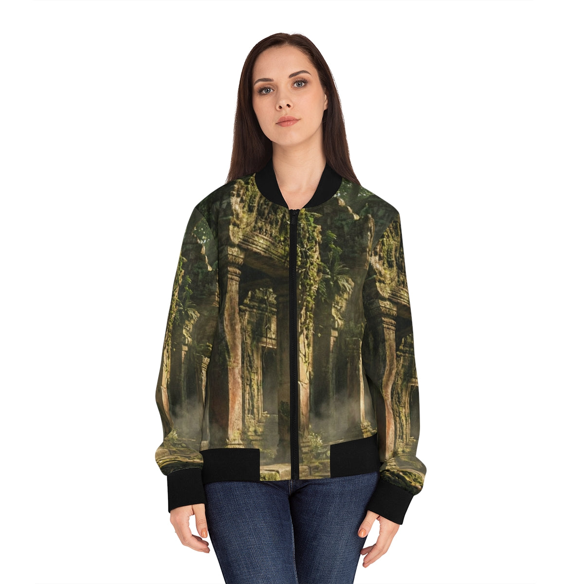 Women's Bomber Jacket - Secret Sanctuary | Echovira Gallery