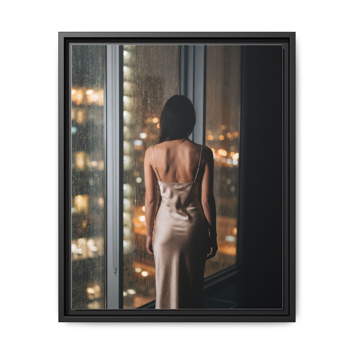 Gerahmte matte Leinwand - Cinematic Nights — Schwarz / 3,175 cm
