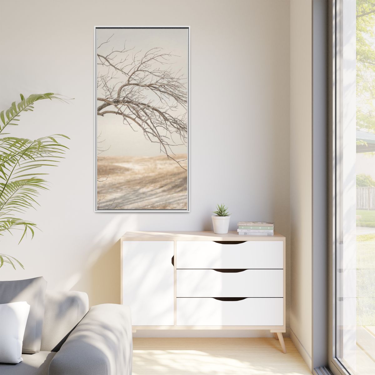 Matte Canvas, Framed - Winter Branch Solitude Landscape —......