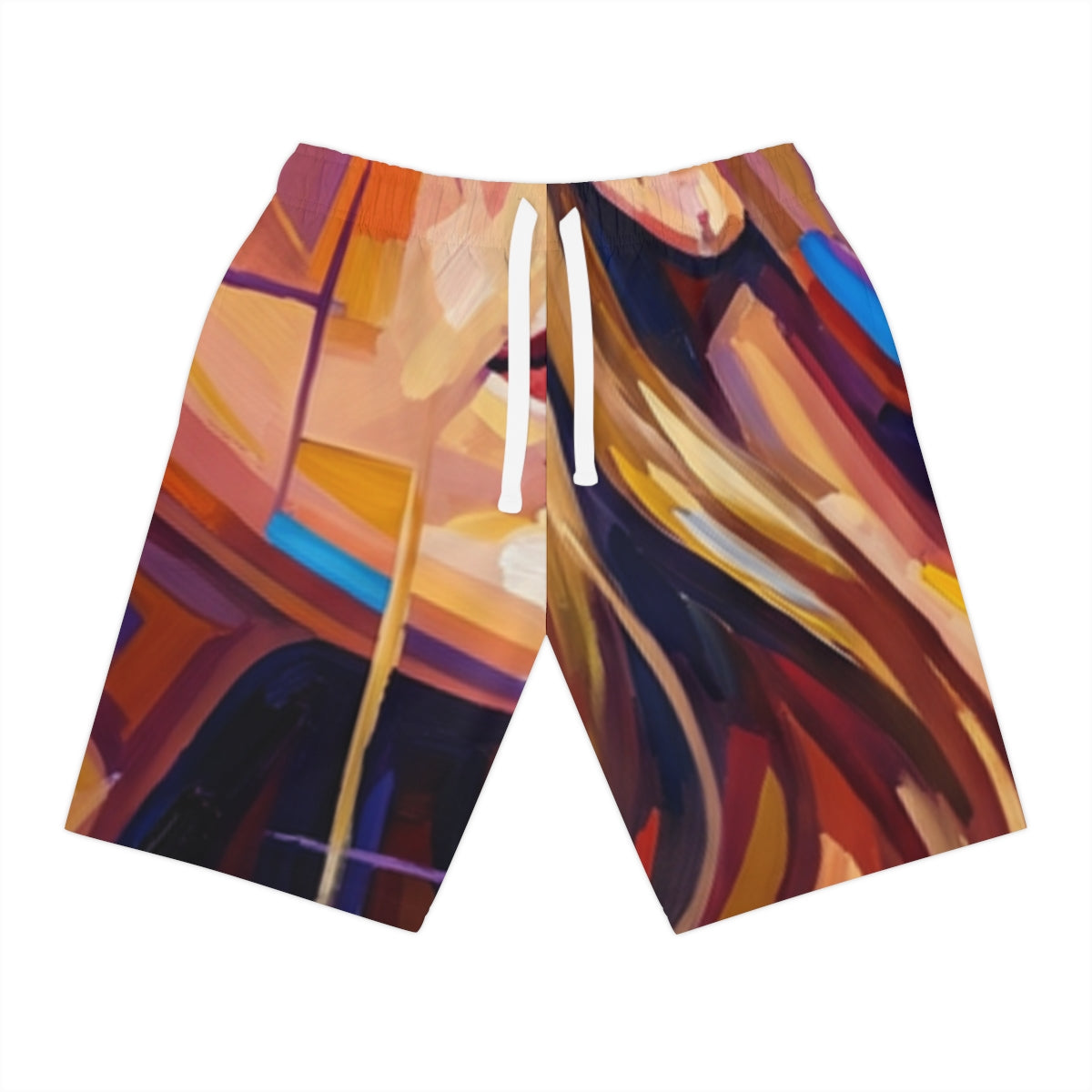 Men's Athletic Long Shorts - Shattered Elegance | Echovira...
