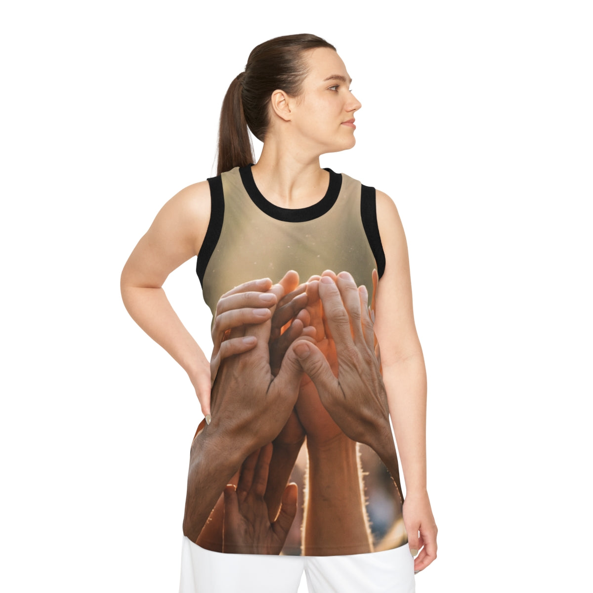 Unisex Basketball Jersey - Golden Rays of Unity Wall Art |...
