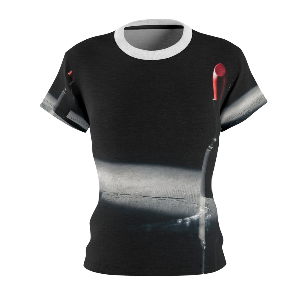 Women's Cut & Sew Tee - Crimson Noir Chic | Echovira Gallery